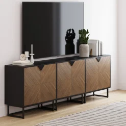 Wood 2-Door TV Console for TVs up to 75