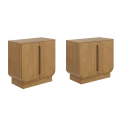 Wooden Arched TV Console Stand Light Brown for TVs up to 65