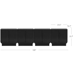 Wooden Arched TV Console Stand Black Oak for TVs up to 100