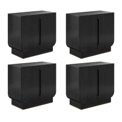 Wooden Arched TV Console Stand Black Oak for TVs up to 100