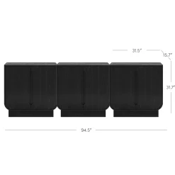 Wooden Arched TV Console Stand Black Oak for TVs up to 75
