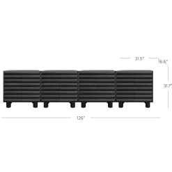 Wooden Credenza Cabinet with Sculpted Door Black (Set of 4)