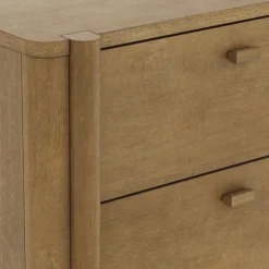 Wooden Queen Bed Frame with 2 Nightstands Set Gray/Light Brown
