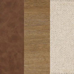 Wood & Faux Leather Upholstered Accent Chair