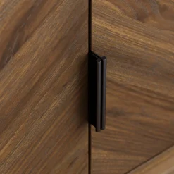 Wood Herringbone TV Cabinet Walnut