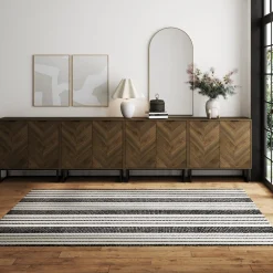 Wood Herringbone TV Console for TVs up to 100