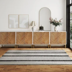 Wood Herringbone TV Console for TVs up to 100