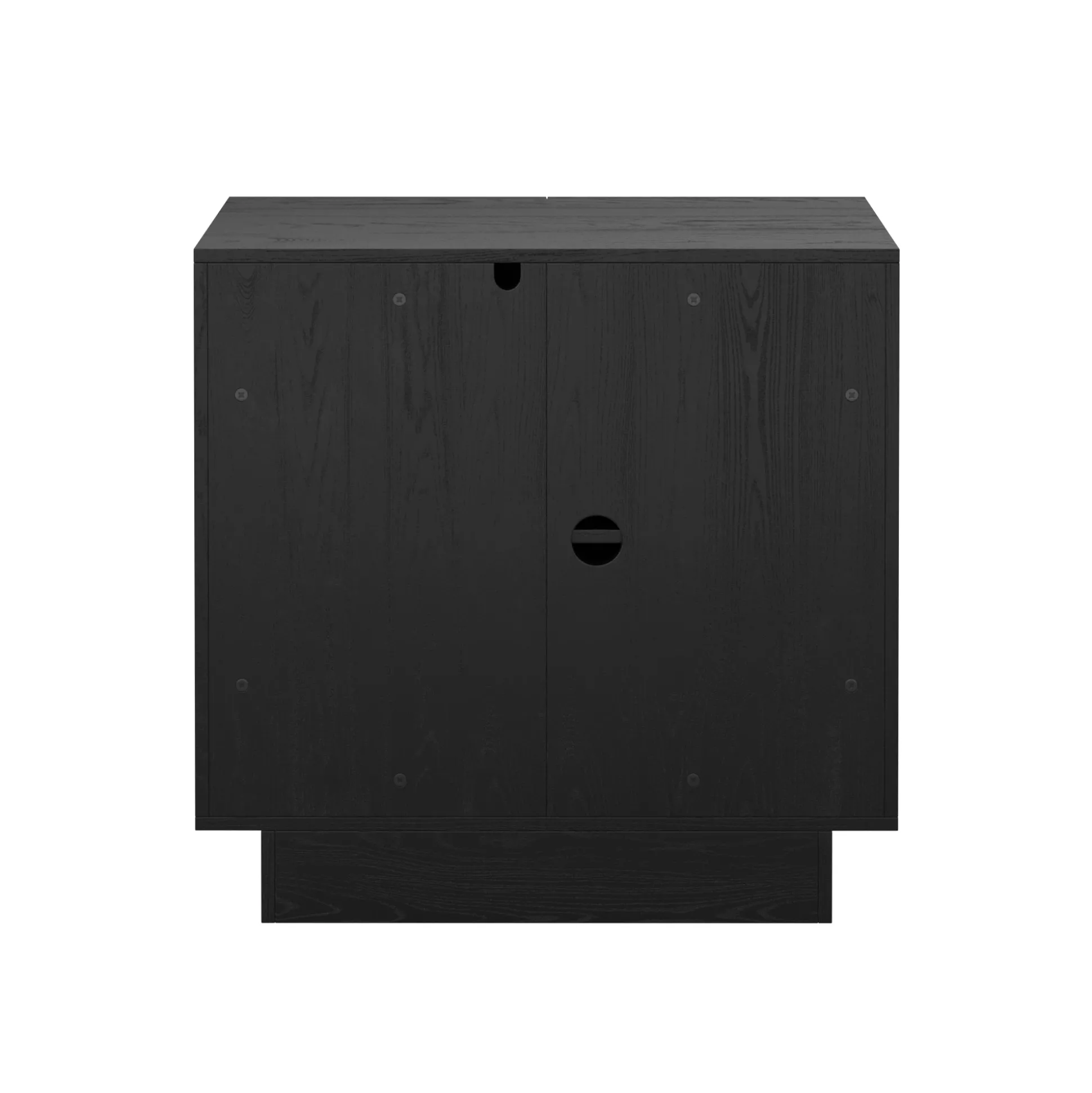 Wood Mid-Century Arched Storage Cabinet Black