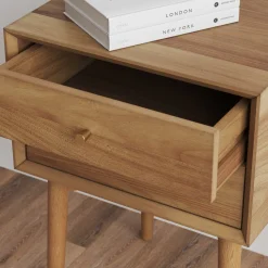 Wood Mid-Century Nightstand Acacia