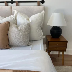Wood Mid-Century Nightstand Acacia
