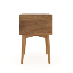 Wood Mid-Century Nightstand Acacia