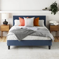Wood Mid-Century Nightstand Acacia