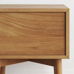 Wood Mid-Century Nightstand Acacia