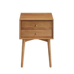 Wood Mid-Century Nightstands Acacia (Set of 2)