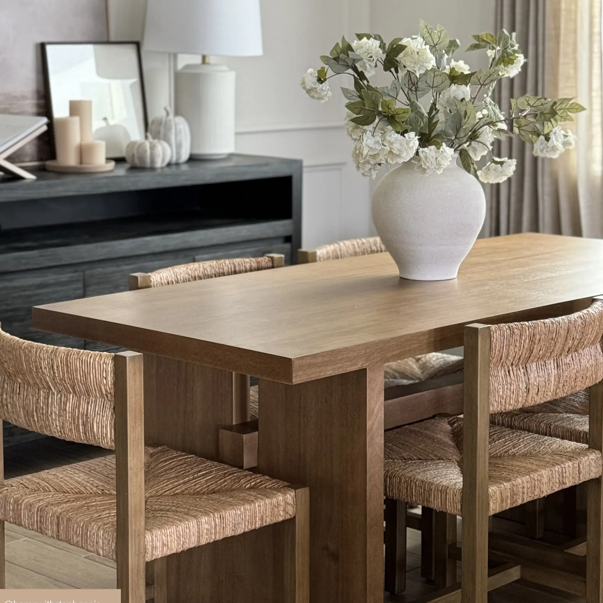 Wood Modern Farmhouse Dining Table Light Brown