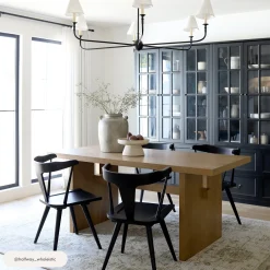 Wood Modern Farmhouse Dining Table Light Brown