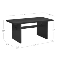 Wood Modern Farmhouse Dining Table Black Oak