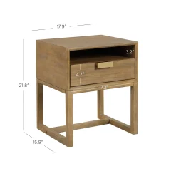 Wood Modern Farmhouse Nightstand with Drawer