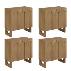 Wood Modular TV Console with Arched Doors for TVs up to 100