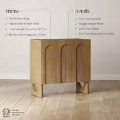 Wood Modular TV Console with Arched Doors for TVs up to 100