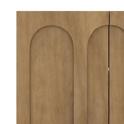 Wood Modular TV Console with Arched Doors for TVs up to 65" Light Brown