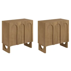 Wood Modular TV Console with Arched Doors for TVs up to 65