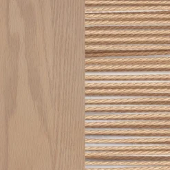 Wood Nightstand with Drawer & Seagrass Storage Raw Oak (Set of 2)