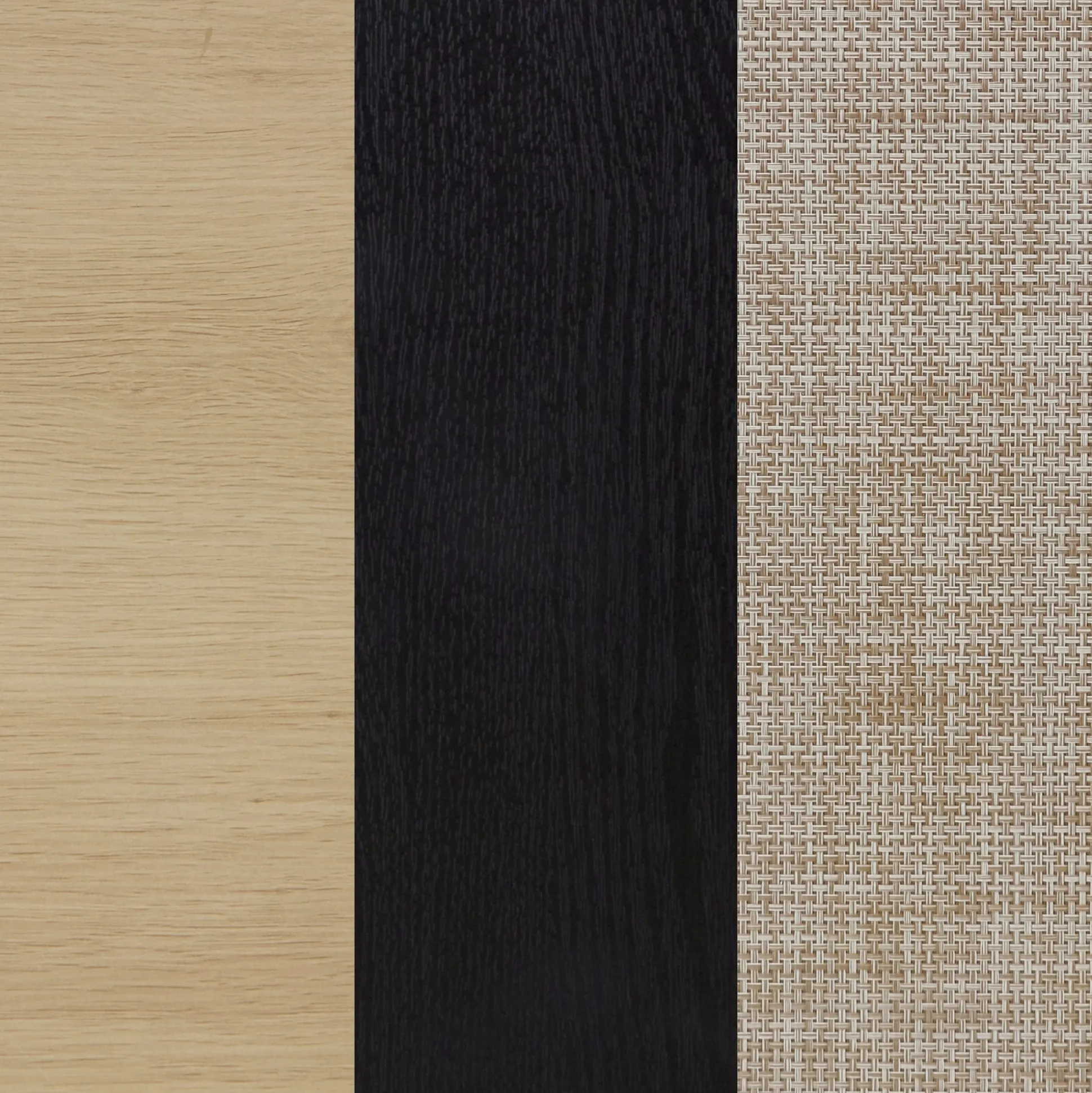 Wood & Rattan Storage Cabinet Black