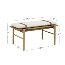 Wood Removable Cushion Upholstered Bench