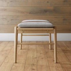 Wood Removable Cushion Upholstered Bench