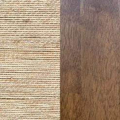 Wood & Seagrass Storage Cabinet Dark Brown