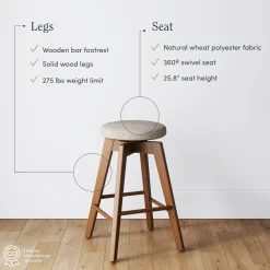 Wood Swivel Counter Height Bar Stools Brown (Set of 3)