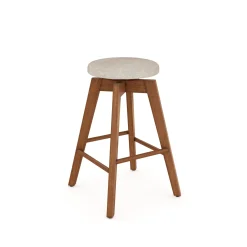 Wood Swivel Cushion Counter Height Bar Stool Brown