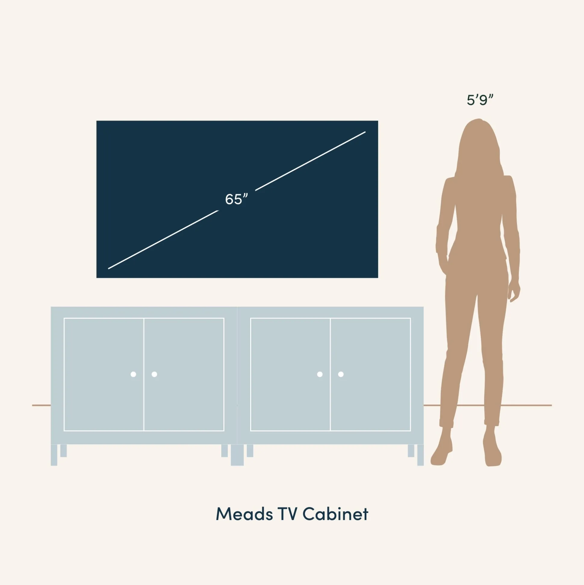 Wood TV Console with Open Seagrass Shelf for TVs up to 65" Black Oak