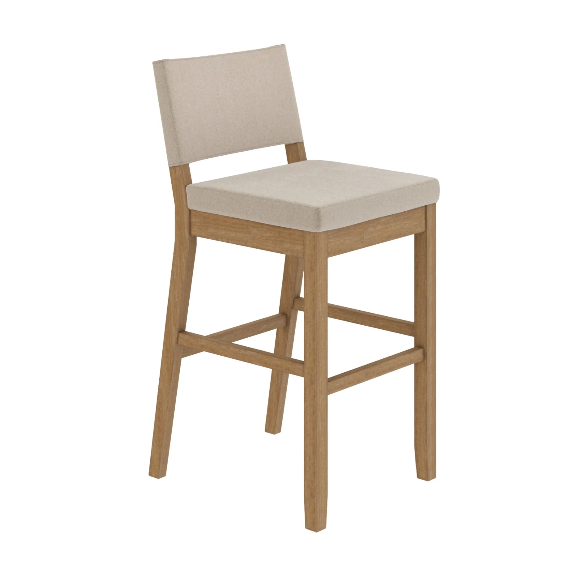 Wood Upholstered Bar Stools Light Brown (Set of 4)