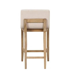 Wood Upholstered Counter Height Bar Stool Light Brown