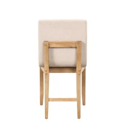 Wood Upholstered Dining Chair Brushed Light Brown Flax (Set of 2)