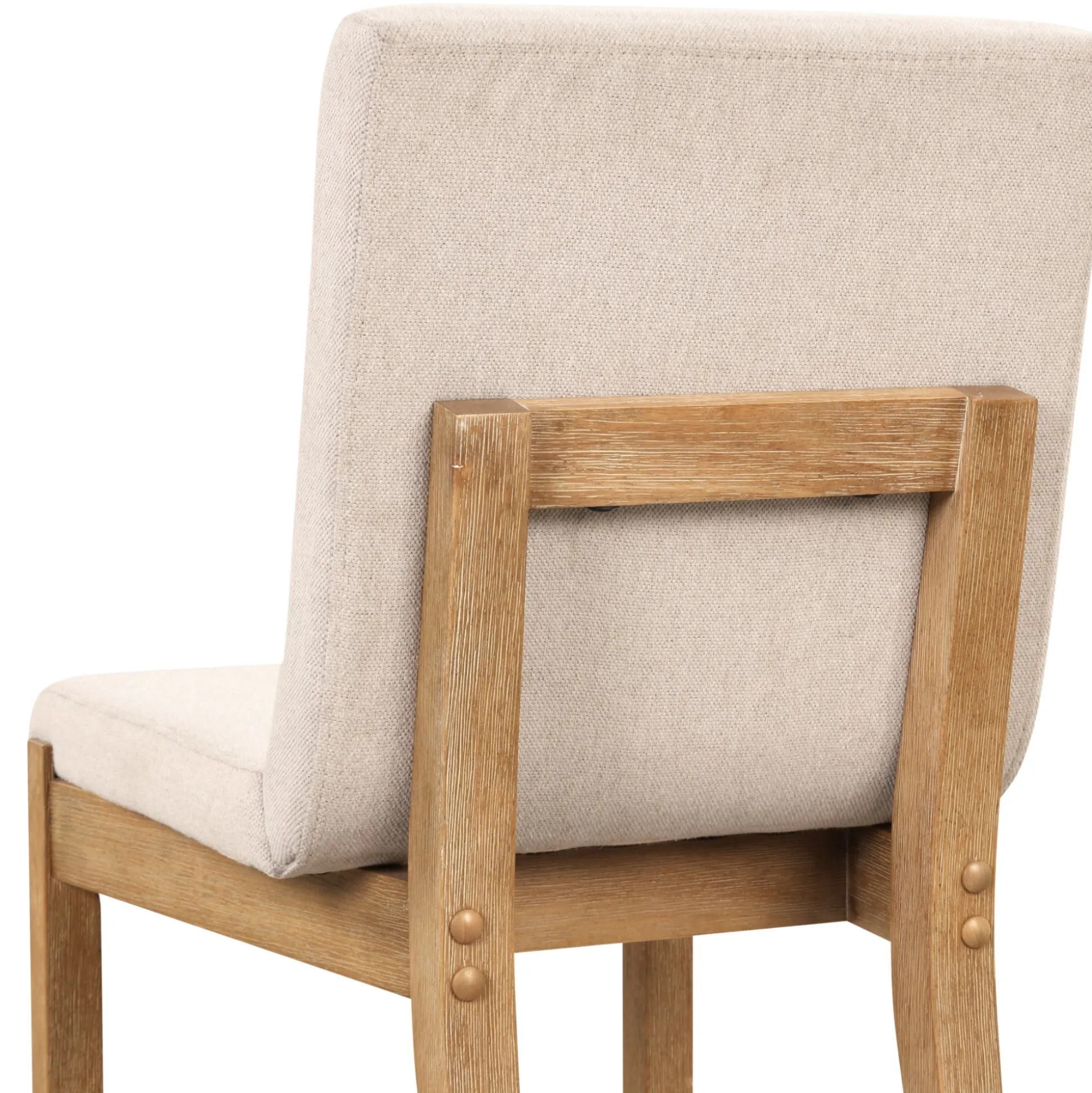 Wood Upholstered Dining Chair Brushed Light Brown Flax (Set of 2)