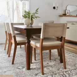 Wood Upholstered Dining Chair Light Brown