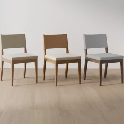 Wood Upholstered Dining Chair Light Brown