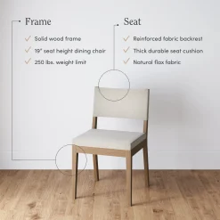 Wood Upholstered Dining Chair Light Brown