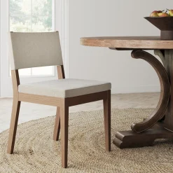 Wood Upholstered Dining Chair Light Brown