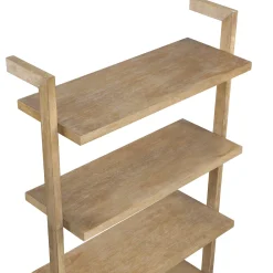Wood Wall Bookshelves Light Brown (Set of 2)