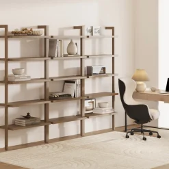 Wood Wall Bookshelves Light Brown (Set of 3)