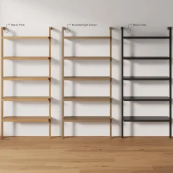 Wood Wall Bookshelves Light Brown (Set of 3)