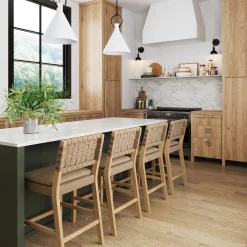 Woven Counter Height Bar Stools Brown (Set of 4)