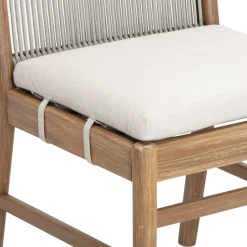 Woven Rope Back Dining Chair Brushed Light Brown