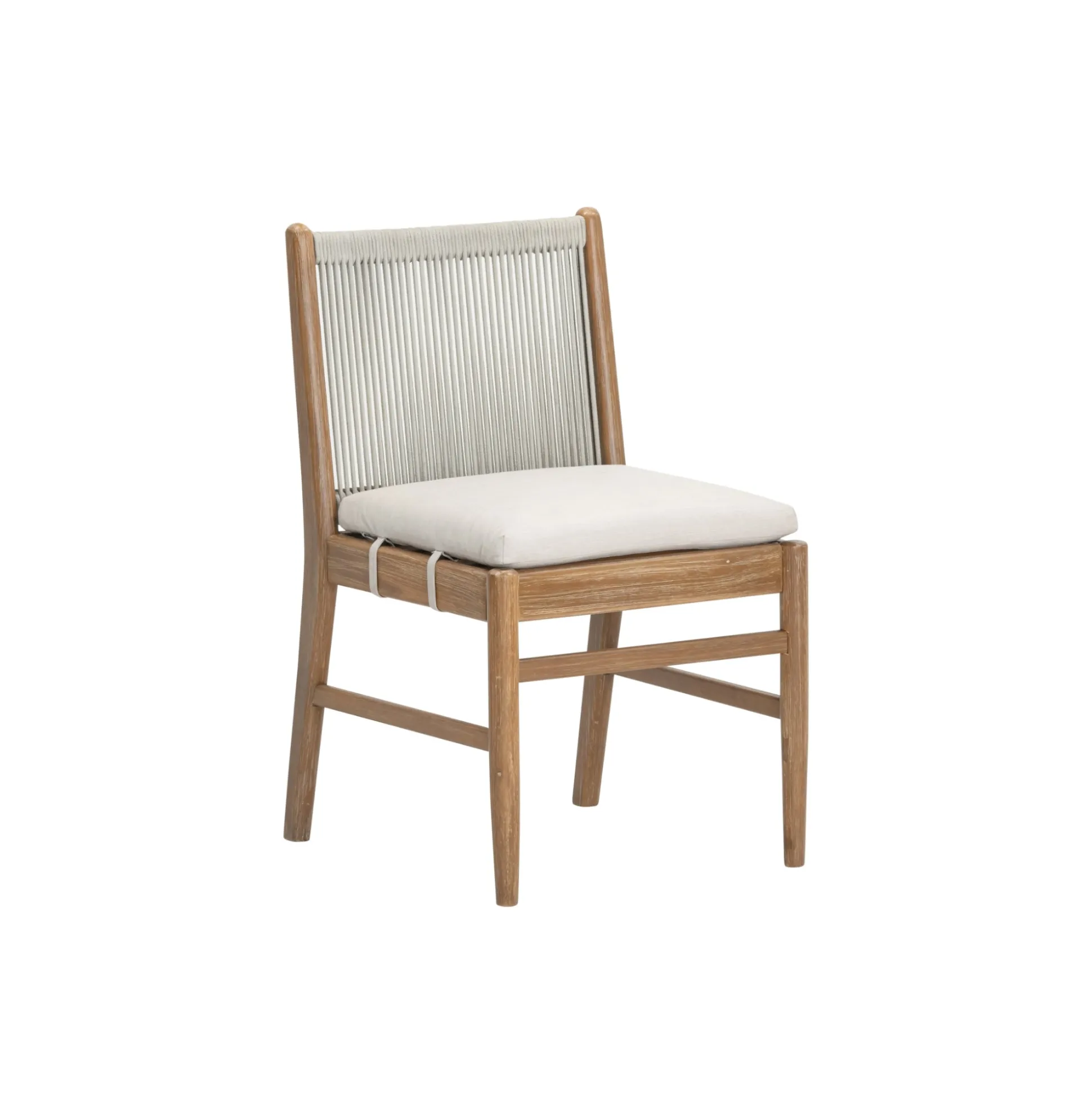 Woven Rope Back Dining Chair Brushed Light Brown