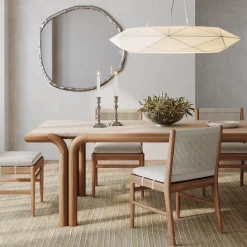 Woven Rope Back Dining Chair Brushed Light Brown (Set of 6)