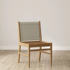 Woven Rope Back Dining Chair Brushed Light Brown (Set of 4)